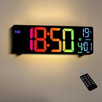 LEIKE 10.5'' Digital Wall Clock with Remote Control, Dual Alarm